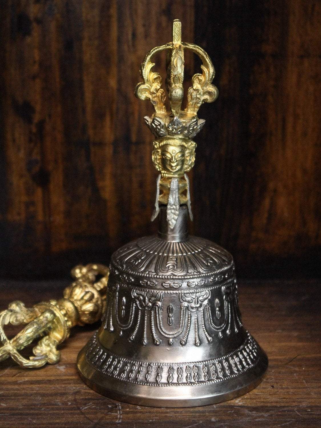 Premium 14K Gold Plated Tibetan Bell and Dorje Set - Authentic Buddhist Ritual Instruments for Meditation, Yoga & Spiritual Healing
