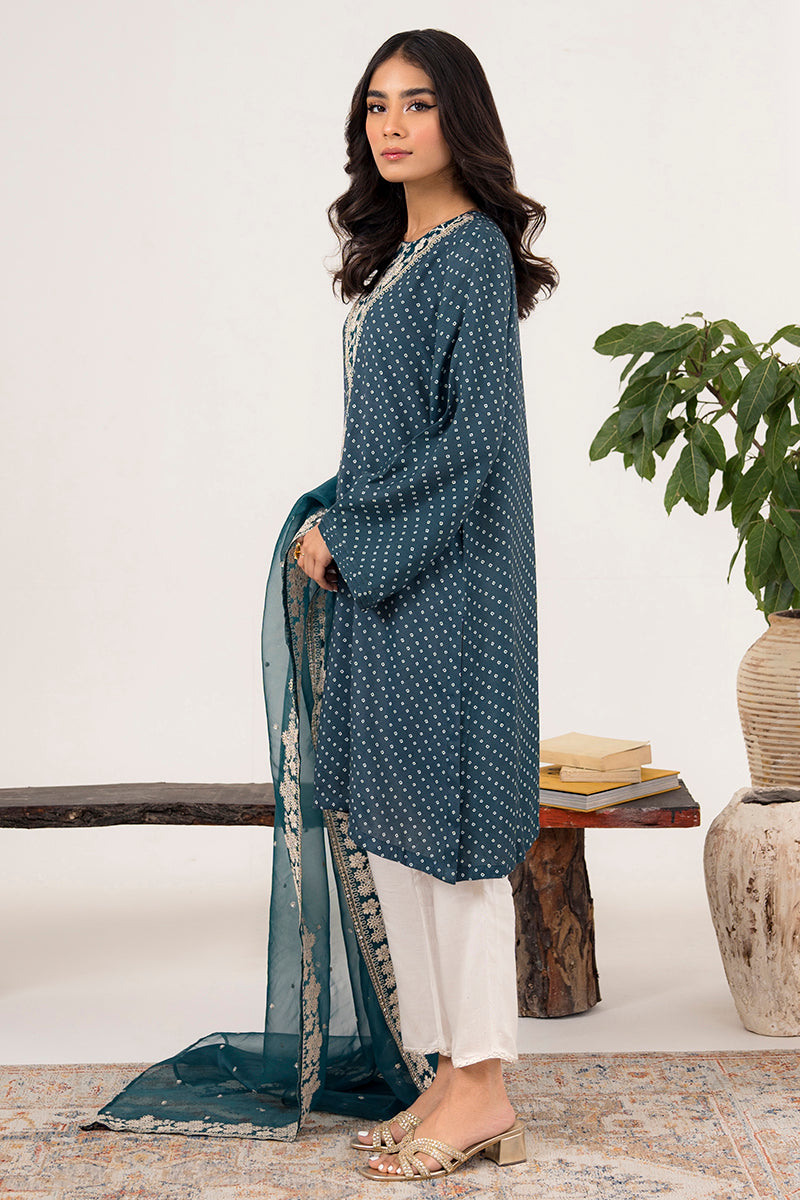MOASIC BLUE 2PC Set (Shirt & Dupatta) - Elegant Indian Ethnic Wear for Women | Perfect for Weddings, Festivals & Special Occasions