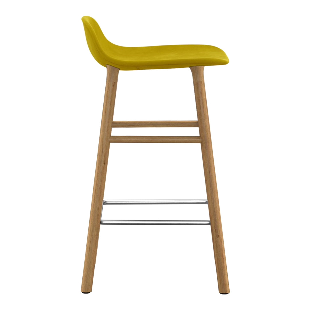 Modern Form Counter Stool with Wood Legs & Upholstered Seat - Perfect for Kitchen Islands, Breakfast Bars & Home Decor