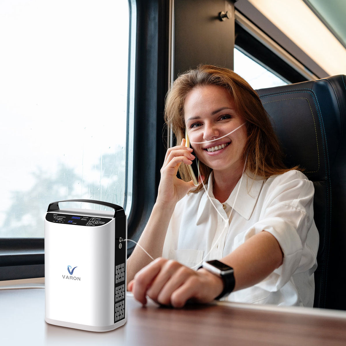 Varon 5L/min Portable Oxygen Concentrator - Smallest Continuous & Pulse Flow O2 Machine for Travel & Home Use | NT 01 Model