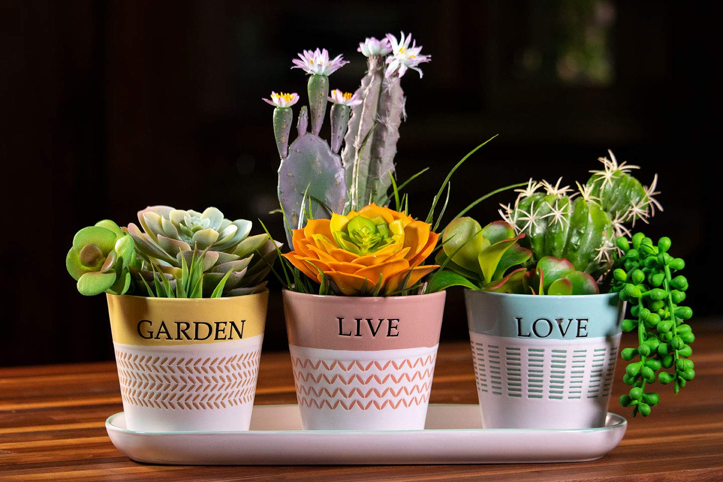 Spring Sentiment Planters - Decorative Flower Pots for Indoor & Outdoor Plants - Perfect for Home Garden, Patio Decor, and Gift Giving