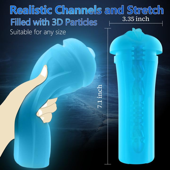 Glowing 3D Realistic Male Masturbator - Lifelike Blowjob Stroker with Luminous Texture | Pocket Pussy for Men | Discreet Adult Sex Toy for Solo Pleasure & Couples Play