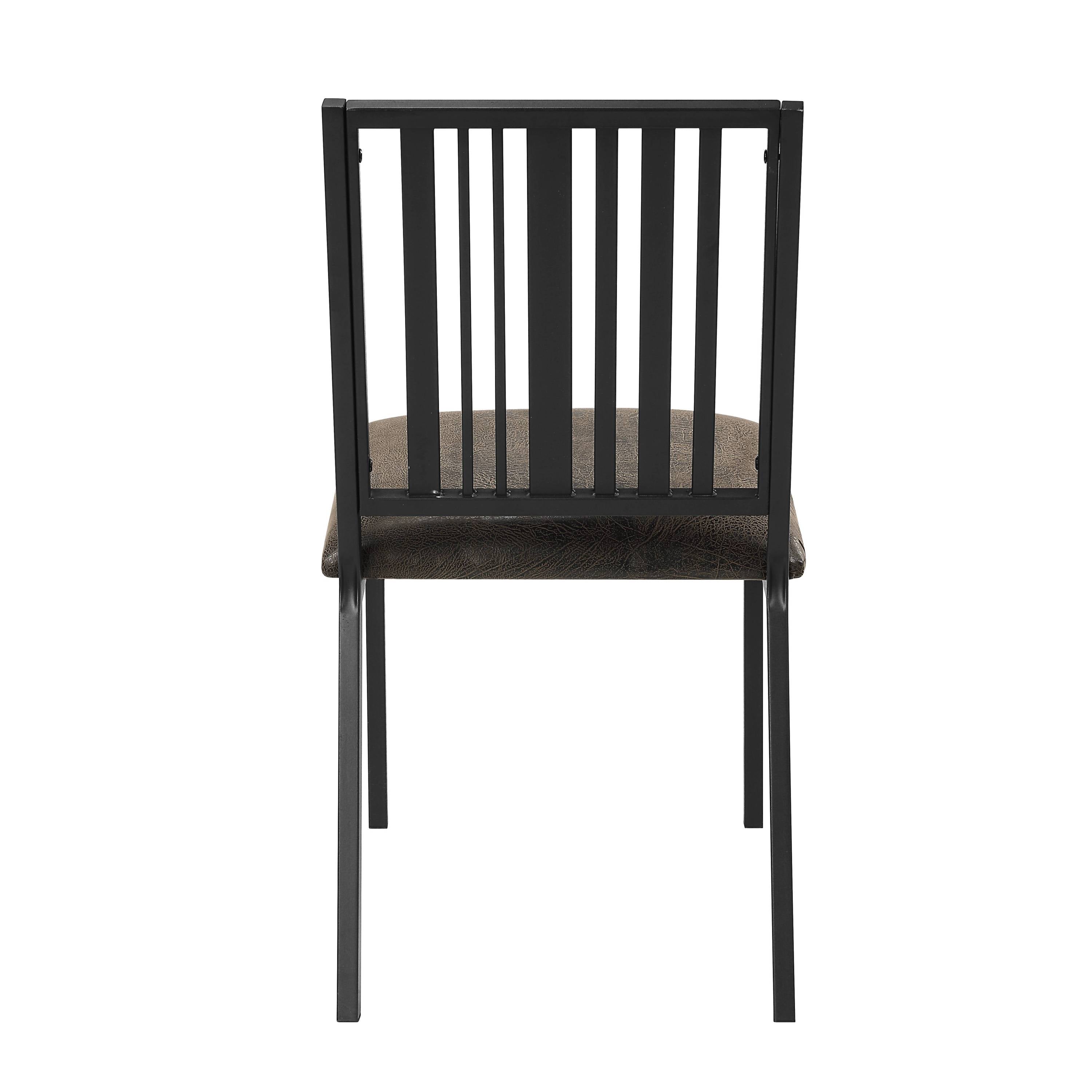 Brown and Black Slat Back Side Chairs (Set of 2) - Modern Dining Room Chairs for Kitchen, Breakfast Nook, or Office - Comfortable and Stylish Seating Solution