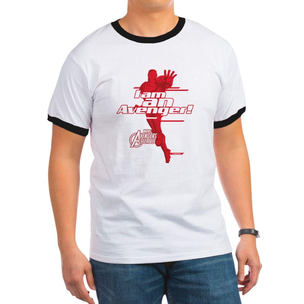 Avenger Iron Man Ringer T-Shirt | Marvel Superhero Graphic Tee | Cool Superhero Costume & Cosplay Outfit for Men - Perfect for Comic Con, Halloween & Marvel Movie Nights
