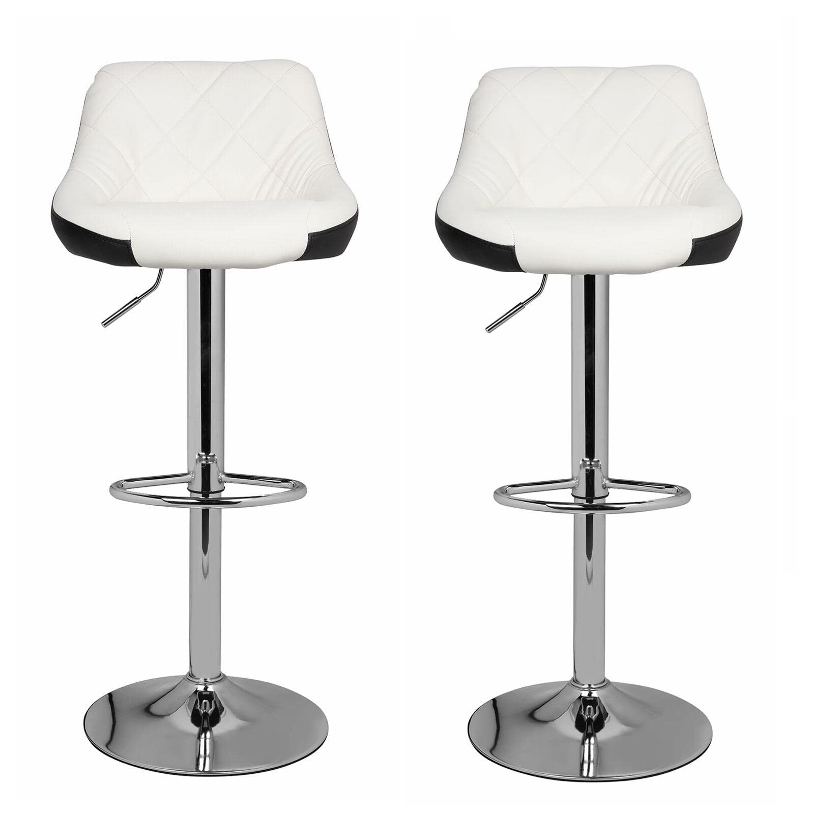 Premium Set of 2 Adjustable Swivel Bar Stools - Modern Kitchen Island & Pub Counter Height Stools with Armrests for Dining, Entertaining & Home Decor - Perfect for Kitchen, Bar, Restaurant & Game Room Use