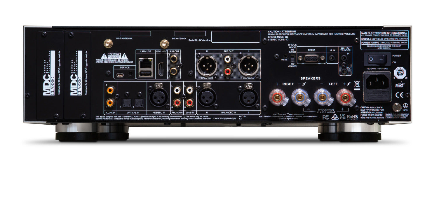 NAD Electronics M33 V2 BluOS Streaming DAC Amplifier - High-End Audio System for Home Theater & Music Listening | Wireless Multi-Room Streaming & Hi-Res Audio Playback