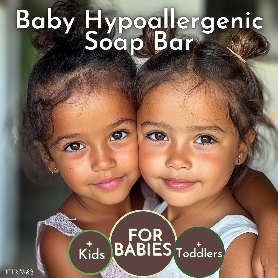 Hypoallergenic Organic Baby Soap Bar with Chamomile & Green Tea Oil - Gentle Cleansing Body Wash for Sensitive Skin - Safe for Babies, Toddlers & Kids - 3-Pack - Perfect for Daily Bath Time & Newborn Care
