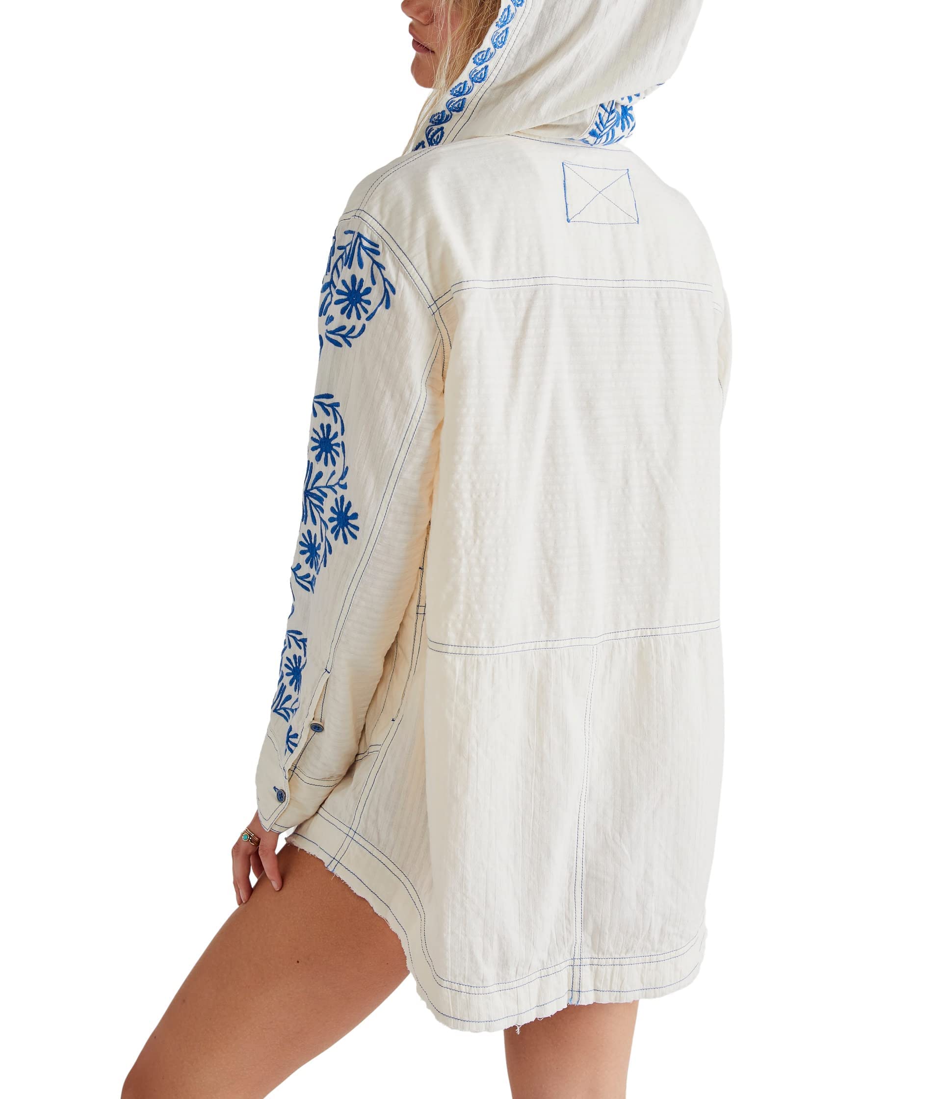 Free People Lagos Embroidered Hoodie - Women's Boho Pullover Sweatshirt with Floral Design | Perfect for Casual Outfits, Streetwear & Cozy Loungewear