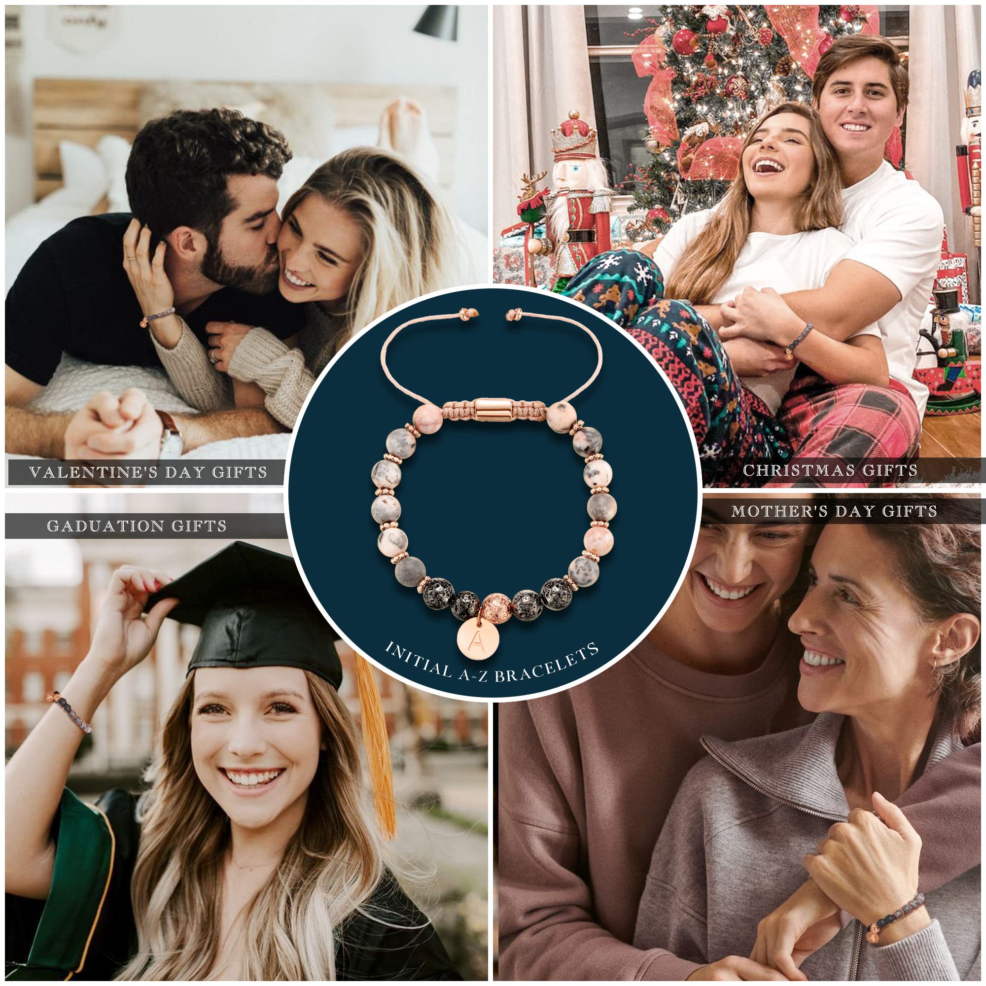Personalized Initial Beaded Bracelet for Women - A-Z Letter Jewelry for Best Friend, Wife, Girlfriend, Sister, Daughter | Graduation, Birthday, Valentine's Day, Mother's Day, Christmas Gift Idea | Perfect for Everyday Wear, Date Nights, and Special Occasions