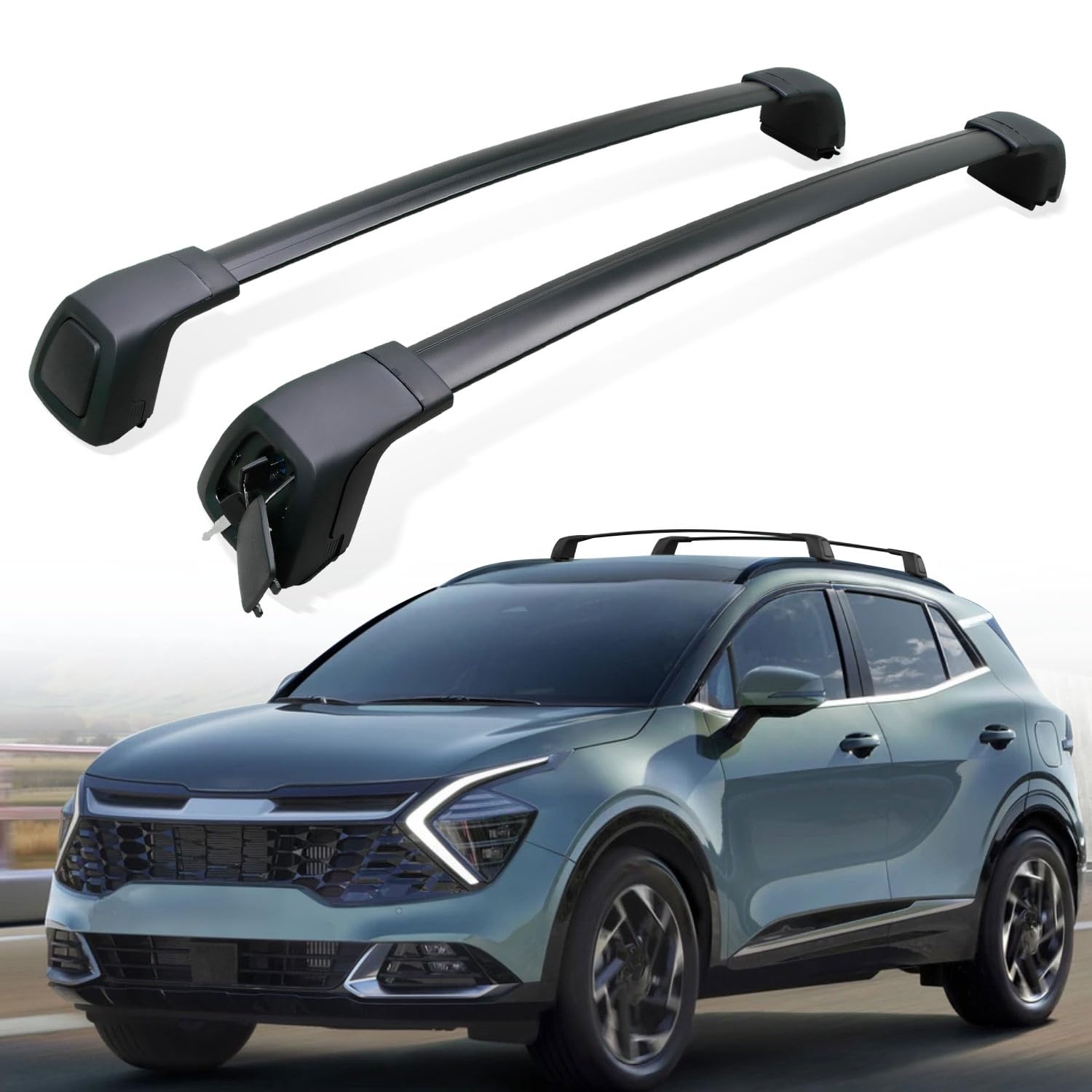 Upgraded Anti-Theft Lockable Roof Rack Cross Bars for 2023-2025 KIA Sportage SX & SX Prestige | Heavy Duty Cargo Carrier | Perfect for Road Trips, Camping & Outdoor Adventures