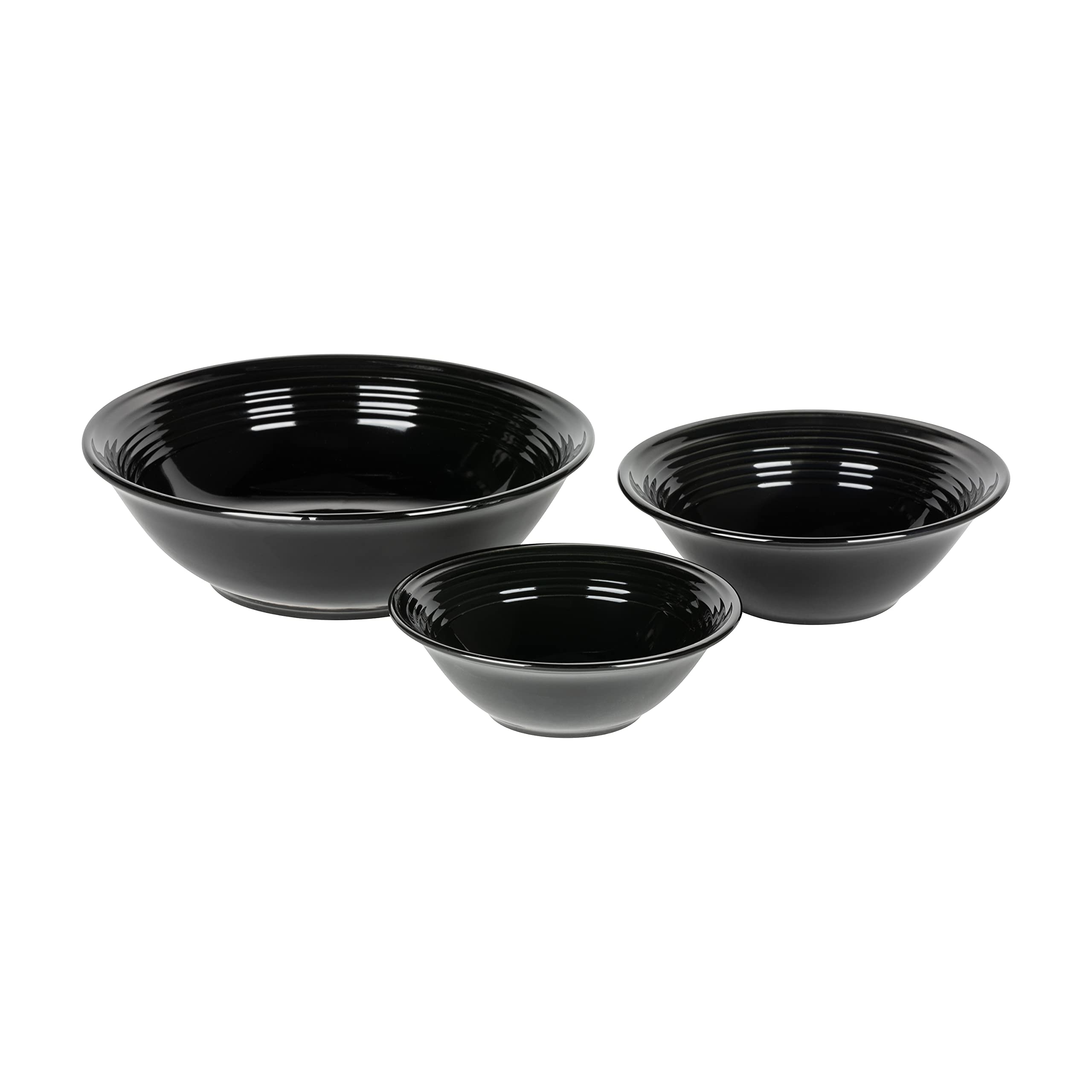 10-Piece Strawberry Street Nova Black Round Dinnerware Set - Service for 6 | Elegant Tableware for Everyday Dining, Dinner Parties & Holiday Entertaining