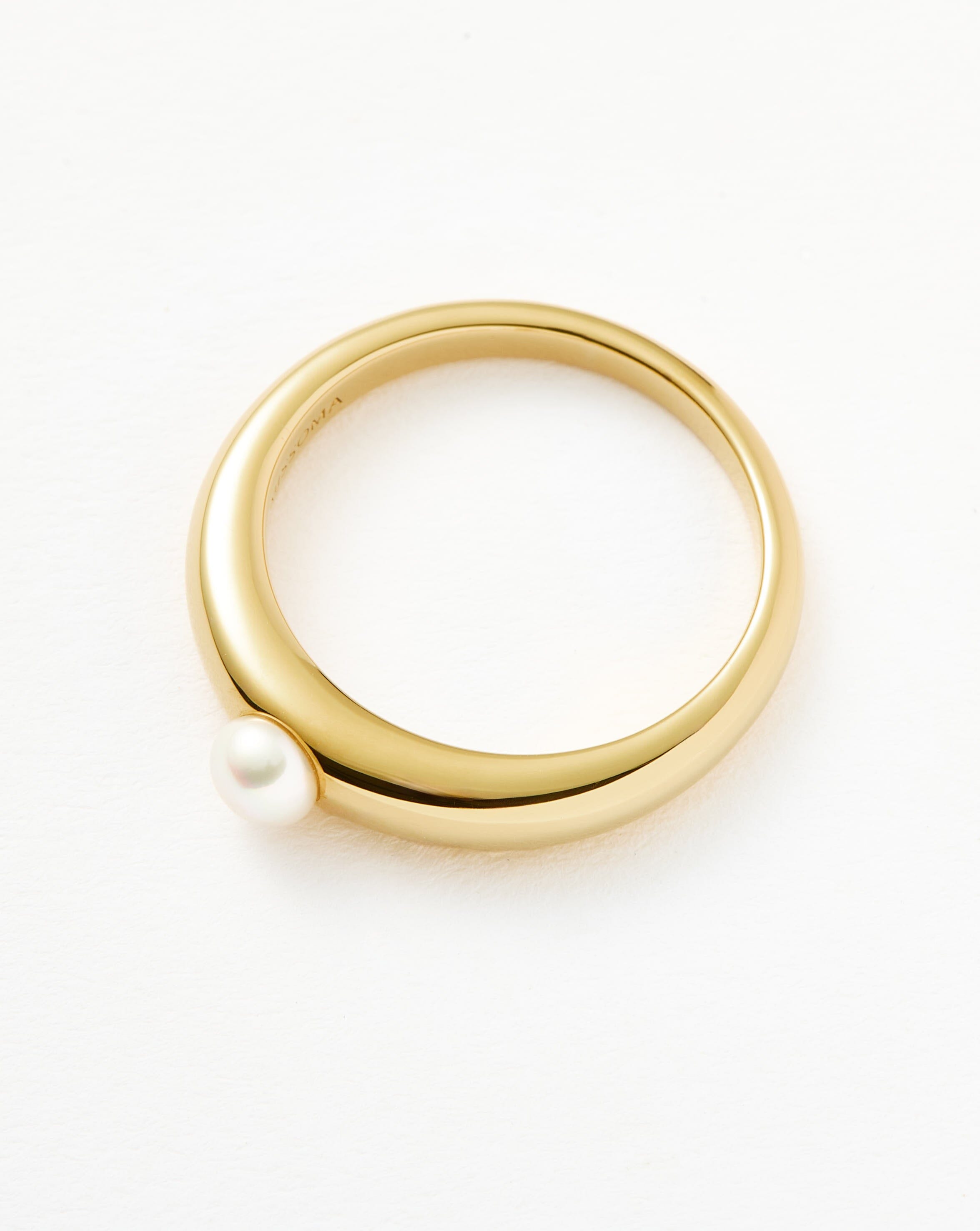18k Gold Vermeil Pearl Stacking Ring - Classic Button Pearl Design for Women | Elegant Layered Jewelry for Everyday Wear, Weddings & Special Occasions