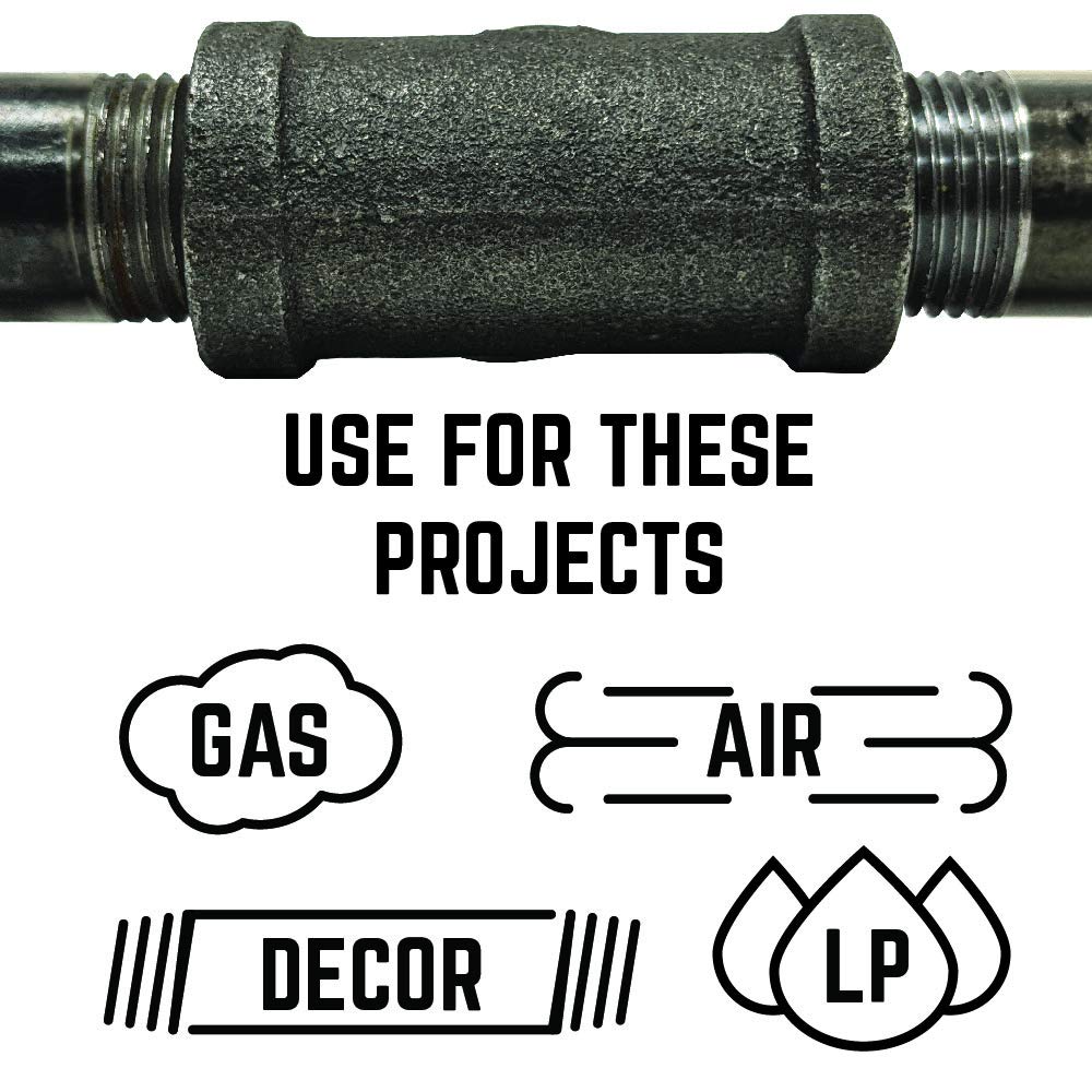 1 in. Black Malleable Iron 90 Degree Street Elbow - 4 Pack for DIY Pipe Furniture, Plumbing Projects | Perfect for Industrial Decor, Pipe Shelving & Home Improvement