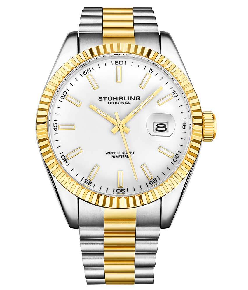 White Dial/Silver Case/Two Tone Rose Gold Bracelet