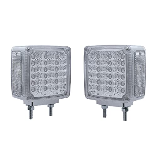 36 LED Amber Red Side Marker Turn Signal Lights for Semi Trucks - Clear Lens - Durable Fender Lights for Enhanced Road Safety & Visibility