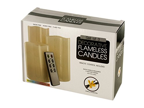 Premium Vanilla Scented Flameless LED Candles Set of 4 with Remote Control - Battery Operated Decorative Candles for Home, Wedding, Spa & Romantic Ambiance