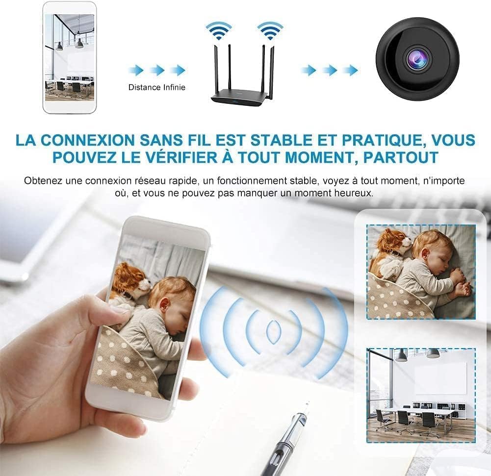 Mini Wireless Security Camera with Audio - 1080P HD Indoor/Outdoor Home Surveillance Camera, Built-in 250mAh Battery (3-Pack) for Baby Monitoring, Pet Watching & Property Protection