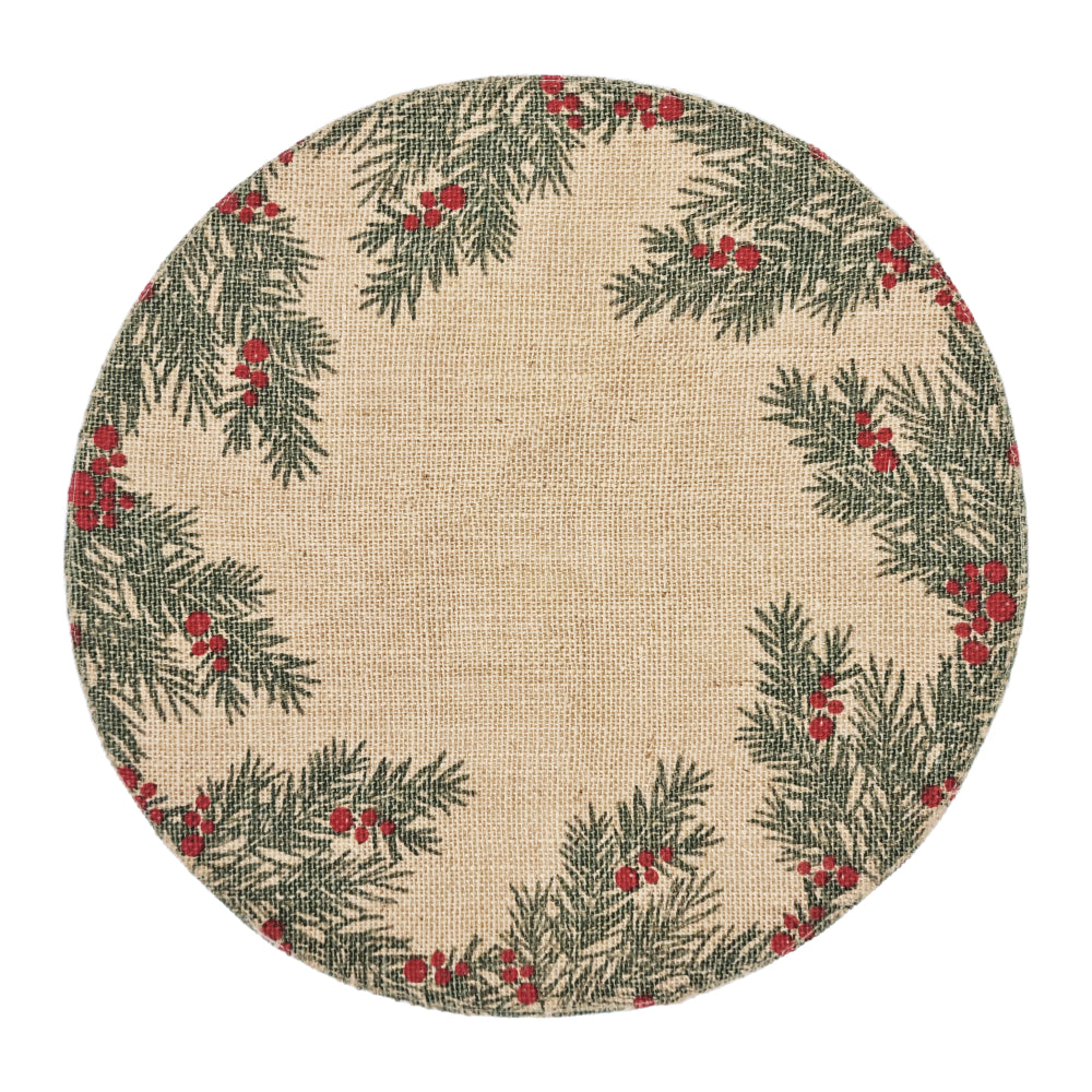 Christmas Jute Placemats Set of 4 - 35cm Round Natural Fiber Table Mats for Holiday Dining Decor - Perfect for Christmas Dinner, Party, and Festive Home Decor