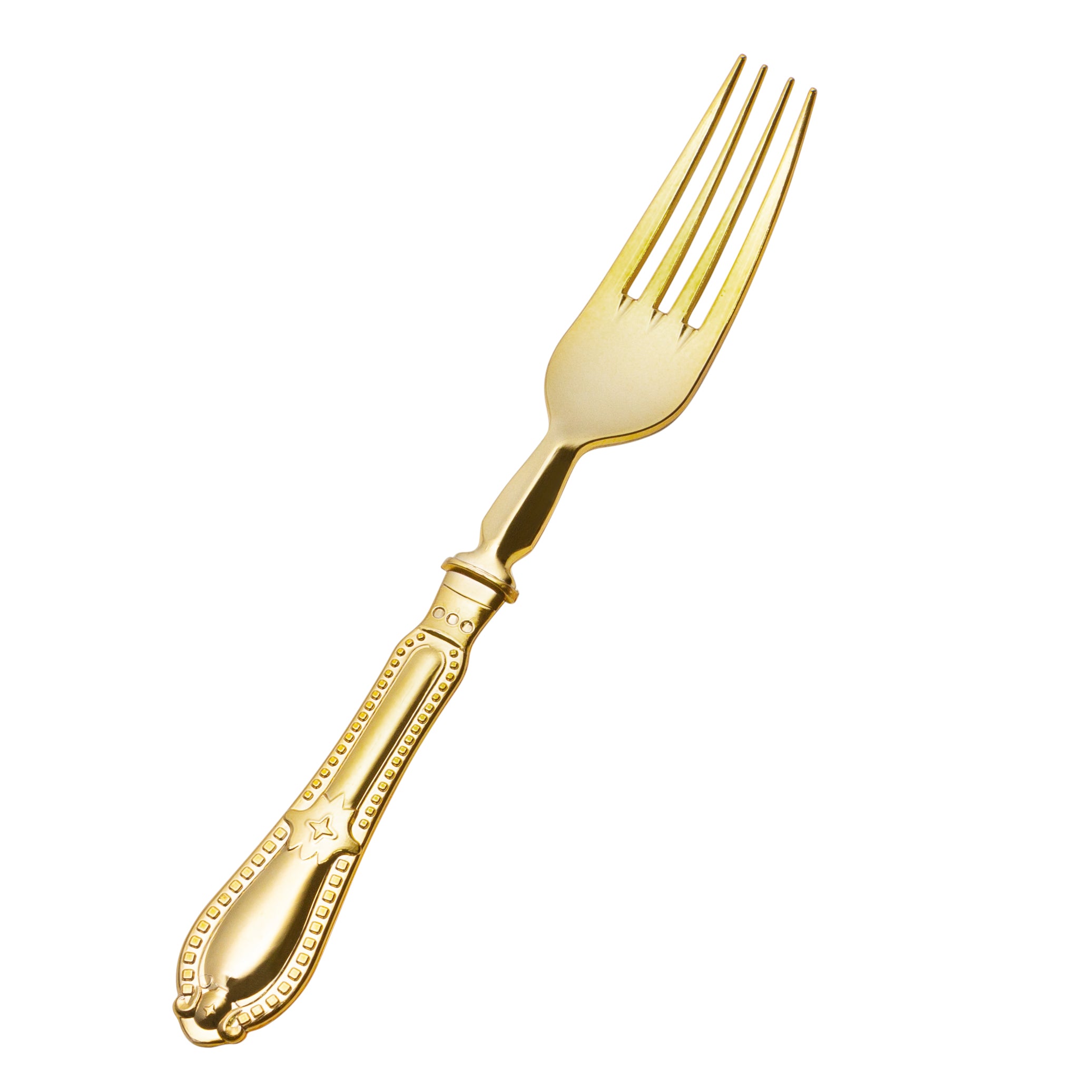 Disposable Shiny Metallic Gold Flatware Set - Elegant Baroque Style Plastic Cutlery for Parties, Weddings, and Special Events
