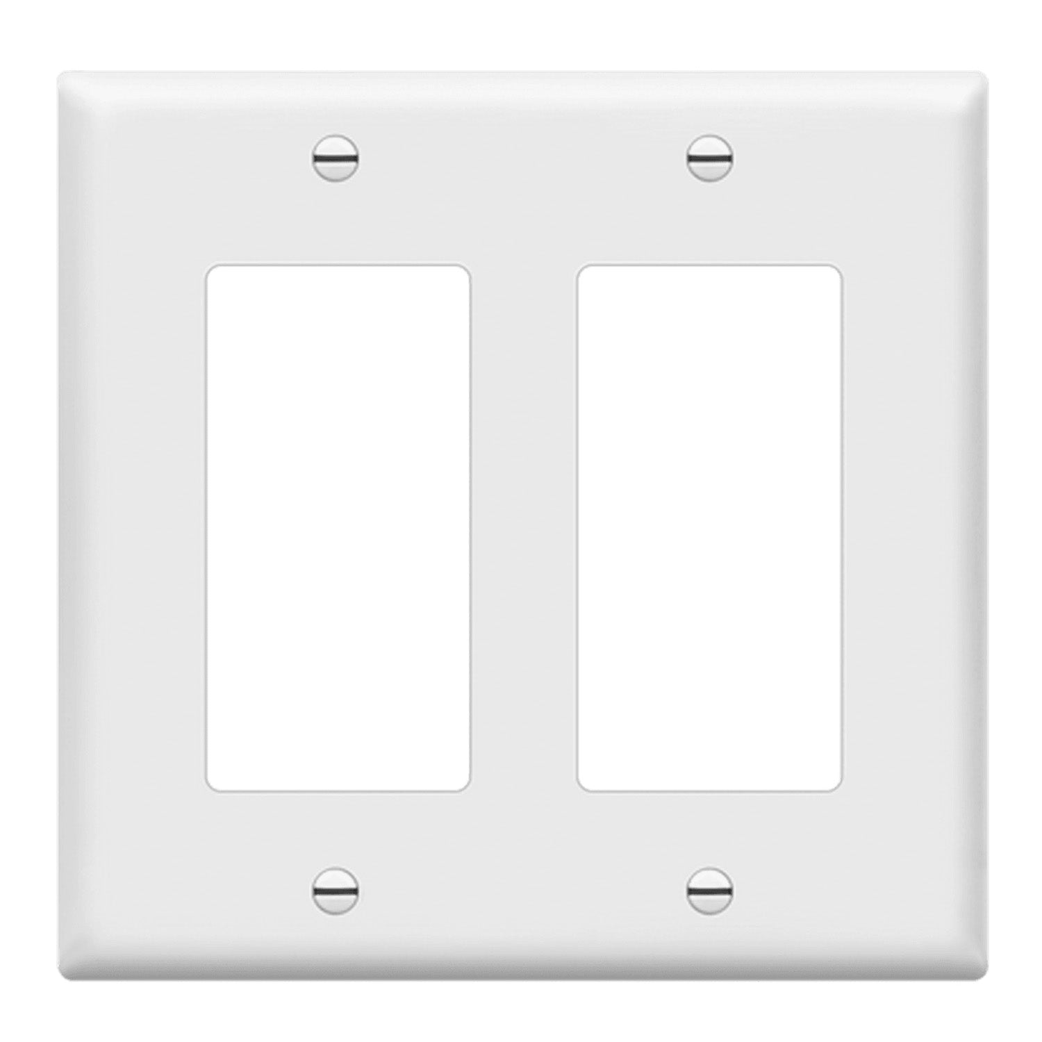 2 Gang Decorator Rocker Wall Plate, White - Perfect for Home & Office Electrical Outlet Covers