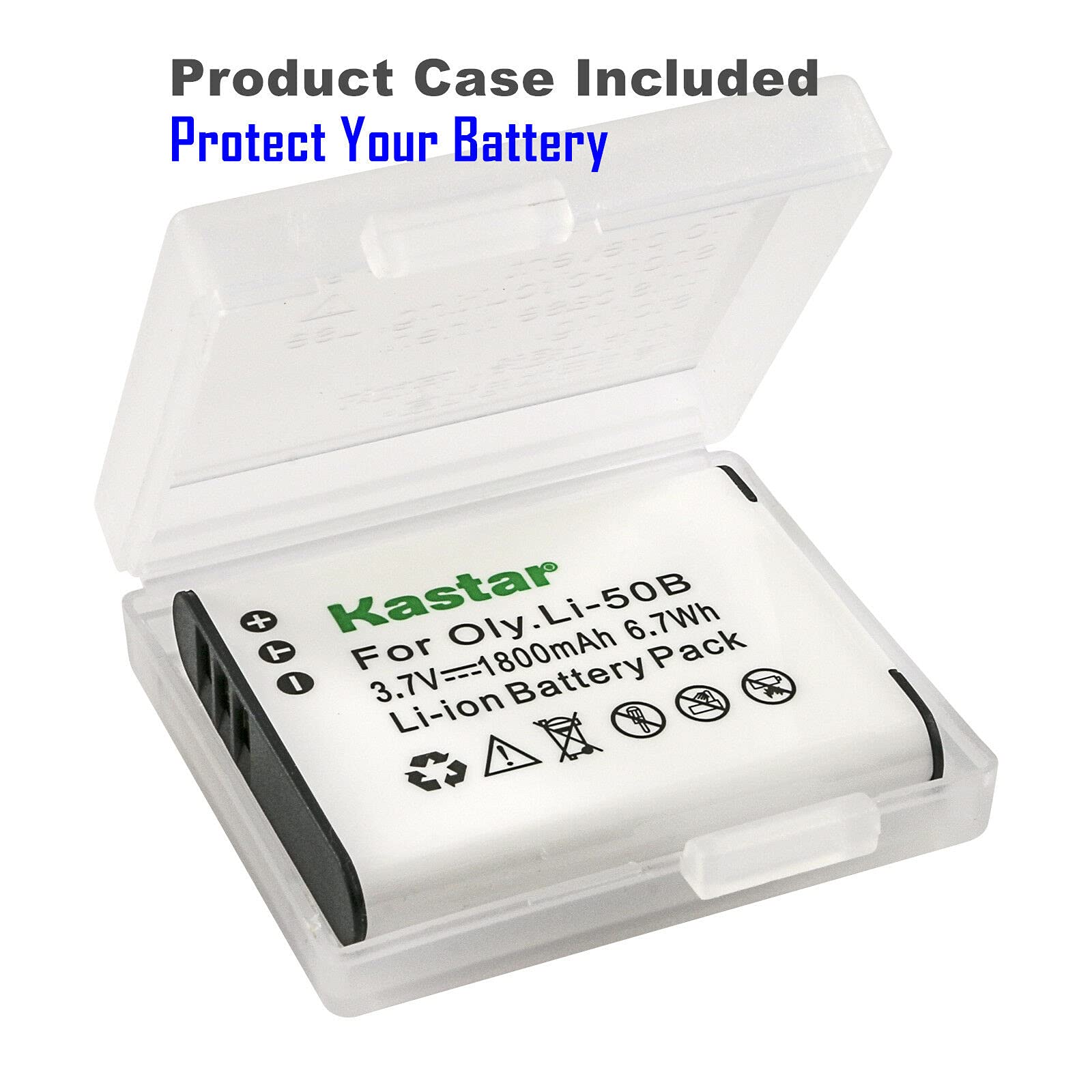 Kastar 2-Pack Replacement Battery & AC Wall Charger for Olympus Li-50B - Compatible with TG-870, VG-170, VH-410, XZ-1 & More Digital Cameras - Perfect for Travel, Photography & Backup Power