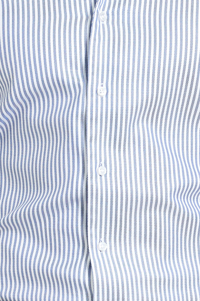 Cooper Super Lux Shirt - Navy & White Thick Stripe Twill Cotton Button-Down Shirt for Men | Casual & Business Wear | Perfect for Office, Date Night & Weekend Outings
