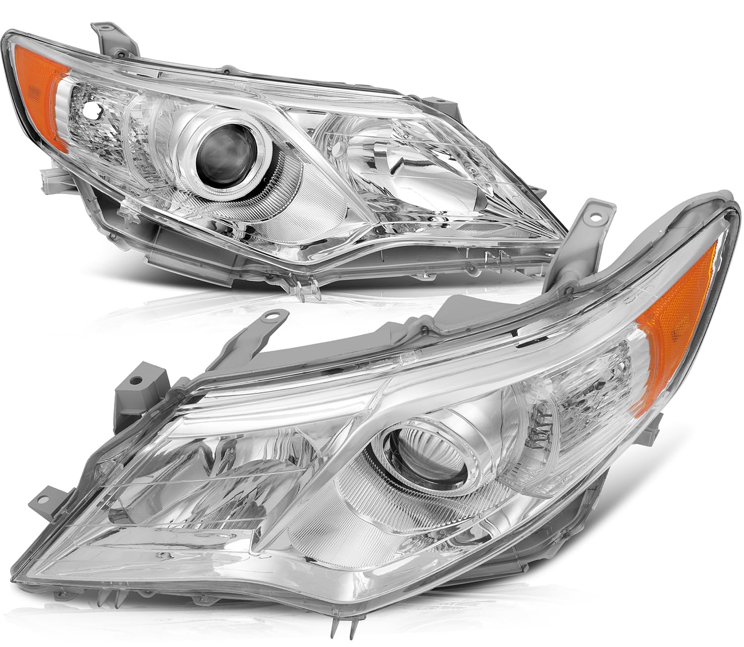 ECCPP Headlight Assembly for Toyota Camry 2012-2014 - Driver & Passenger Side Replacement Headlamps with Bright LED Bulbs | Perfect for Night Driving and Foggy Conditions