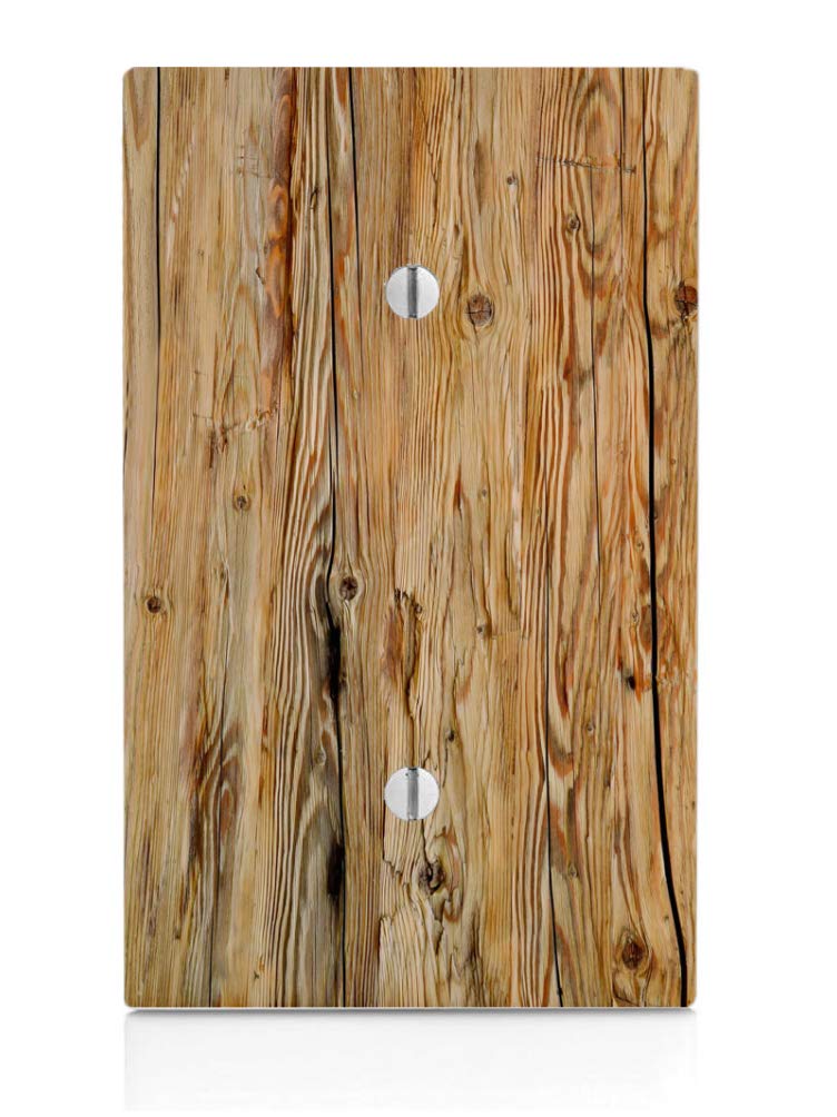 Rustic Wood Light Switch Plate Cover - Real Wood Printed Electrical Outlet Cover (Not a Decal) - Perfect for Farmhouse, Cabin & Vintage Home Decor