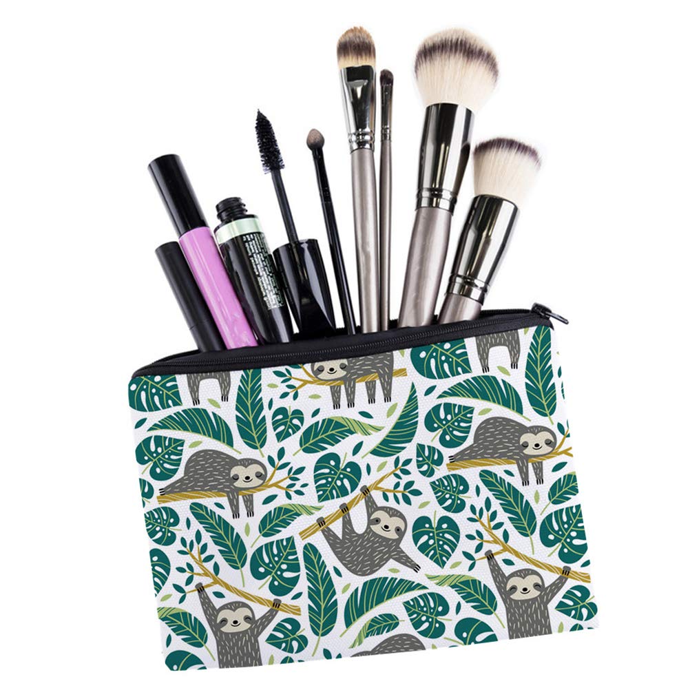 EXCLUZO Fashion Makeup Bag - Waterproof Toiletry Pouch & Travel Cosmetic Organizer with Cute Sloth Print - Perfect for Travel, Gym, and Daily Essentials Storage