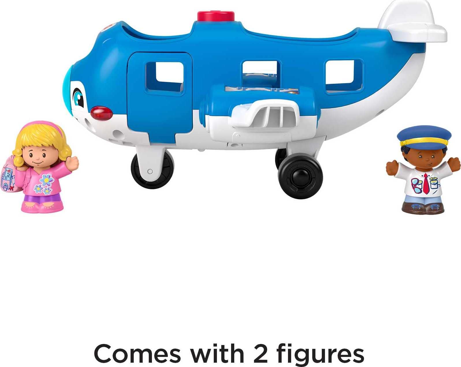 Fisher-Price Little People Airplane Toy with Lights, Music & 2 Figures - Interactive Pretend Play Airplane for Toddlers | Travel Toy for Kids, Perfect for Home & Airplane Role Play