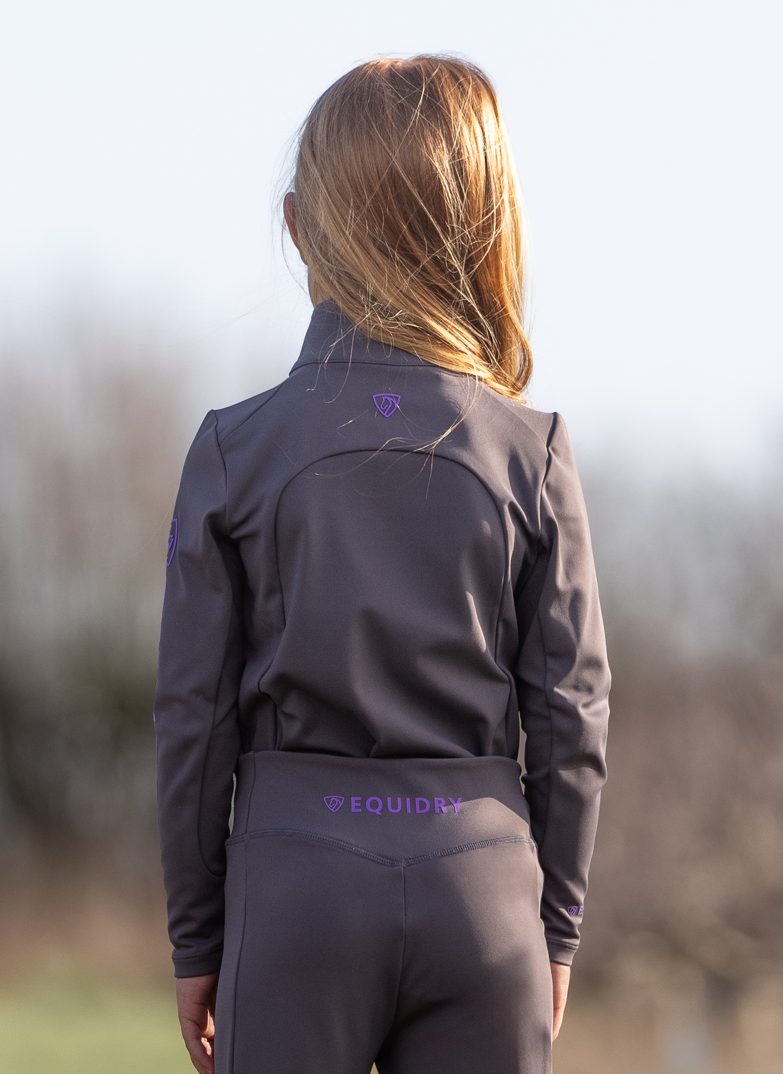 Kids' Waterproof Thermal Base Layer - Grey & Lilac - Perfect for Winter Sports, Hiking & Outdoor Activities