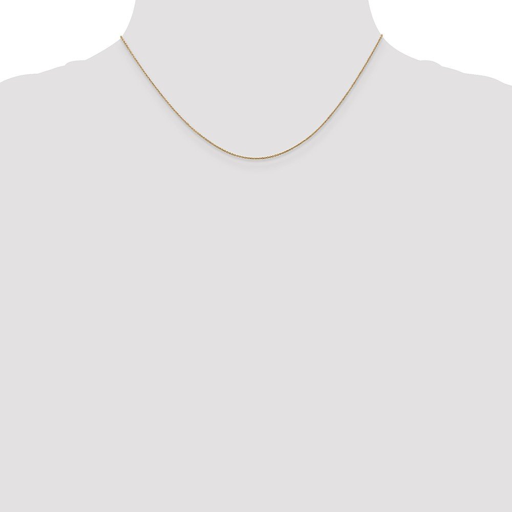 14K Yellow Gold 0.75mm Solid Polished Cable Chain Necklace for Women - Dainty Layering Jewelry, Everyday Wear & Gift Giving