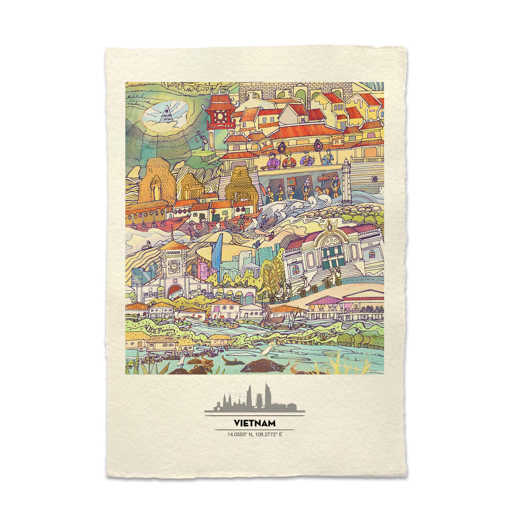 Vietnam Paper Poster - Vintage Wall Art for Home & Office Decor