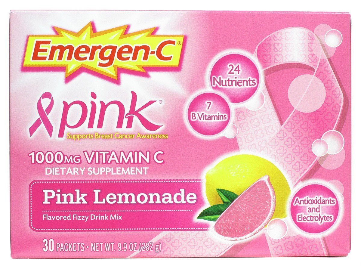 Emergen-C Vitamin C Drink Mix - Pink Lemonade Flavor (30 Packets, 12 Packs) | Immune Support & Energy Booster for Workouts, Travel & Daily Wellness
