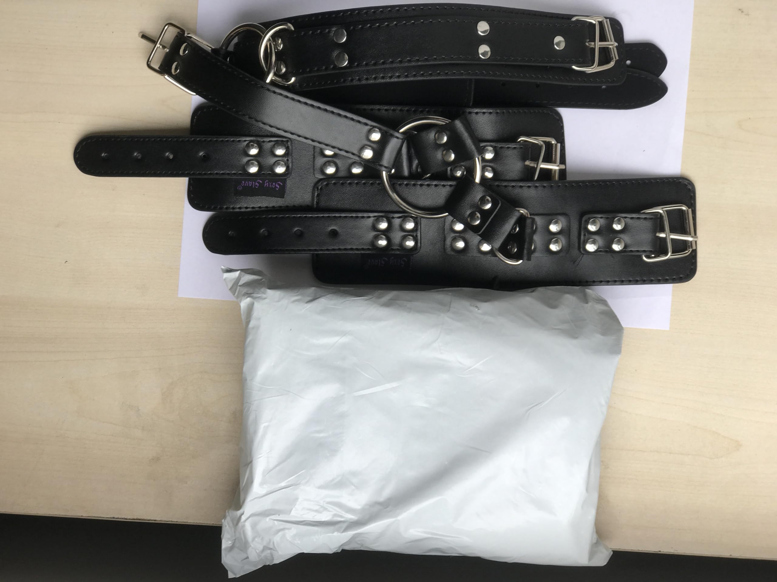 SEXY Adjustable Bondage Restraints Kit - Neck to Wrist Cuffs for Couples, SM Sex Game Toys for Beginners (Black) | Perfect for Spicing Up Your Bedroom Play & BDSM Scenes