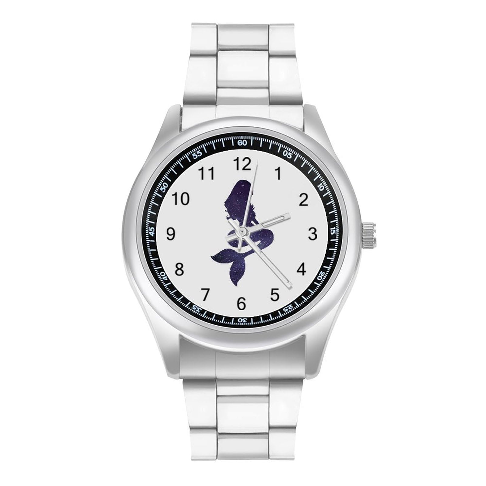 Galaxy Mermaid Men's Casual Wrist Watch - Classic Business Dress Watch with Large Face for Work, Gym & Everyday Use - Perfect for Office, Formal Events & Sports Activities