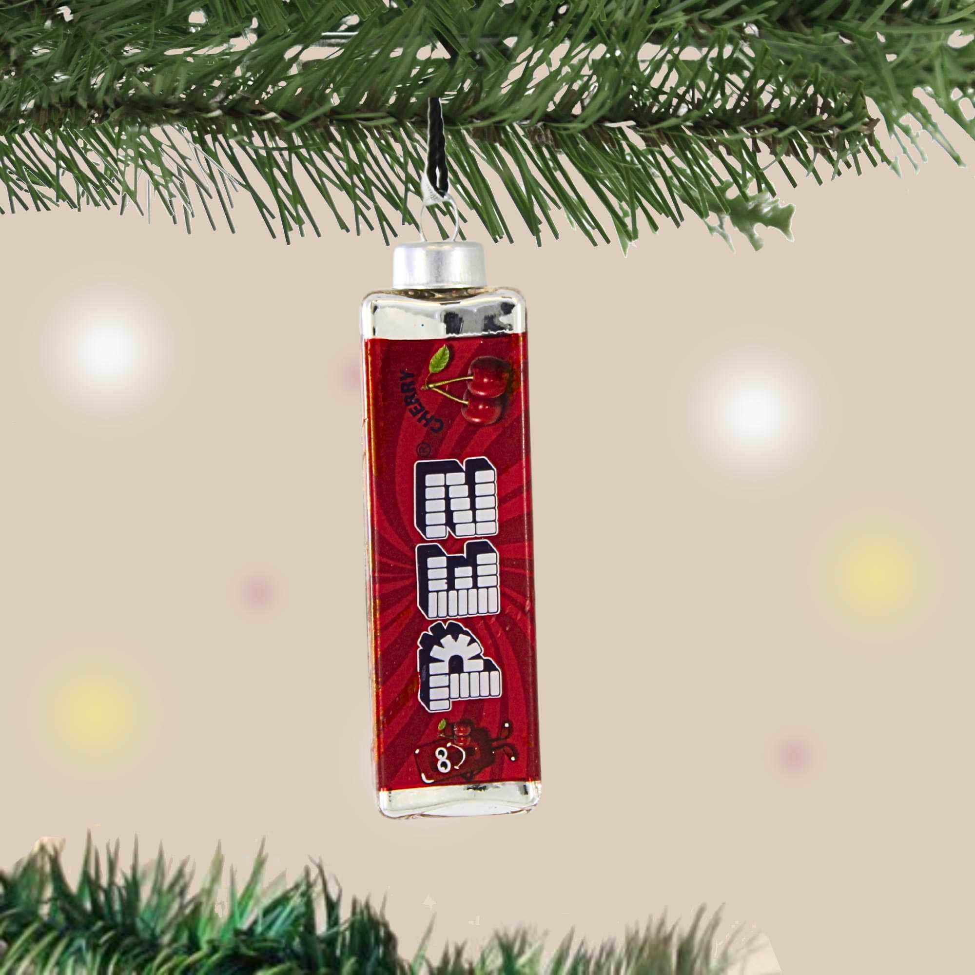 Red Cherry PEZ Candy Ornament - Fun Holiday Decor & Gift for Christmas Tree, Stocking Stuffers, and Party Favors