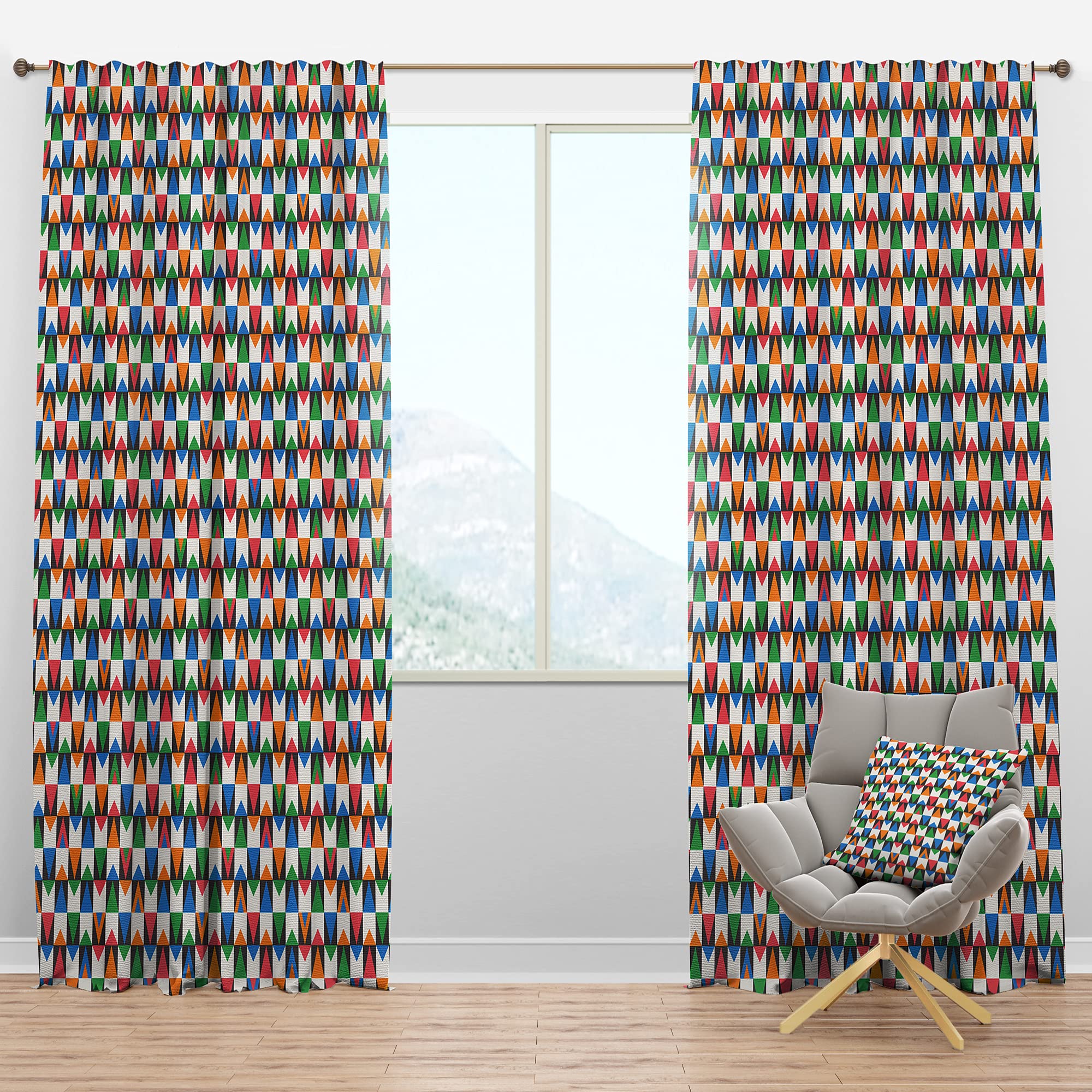 DesignQ Blackout Curtains 'Retro Ornamental Design II' - Thermal Insulated Single Panel Window Drapes (52x95 inches) for Bedroom & Living Room - Blocks Light & Noise, Energy Saving Home Decor