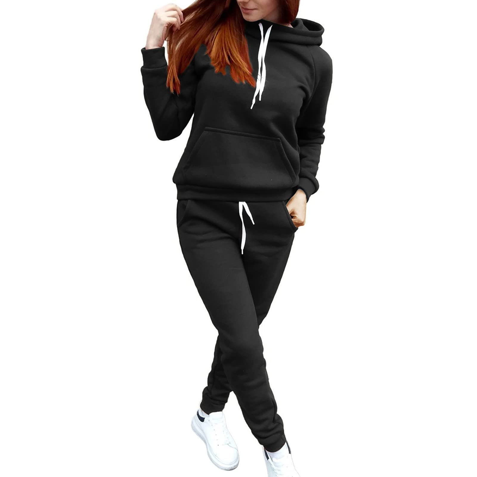 Women's 2-Piece Sweatsuit Set - Soft Lounge Jogger Tracksuit with Pockets | Oversized Sweatshirt & Joggers for Workout, Yoga, Running & Casual Wear | Comfortable Athleisure Outfit for Women
