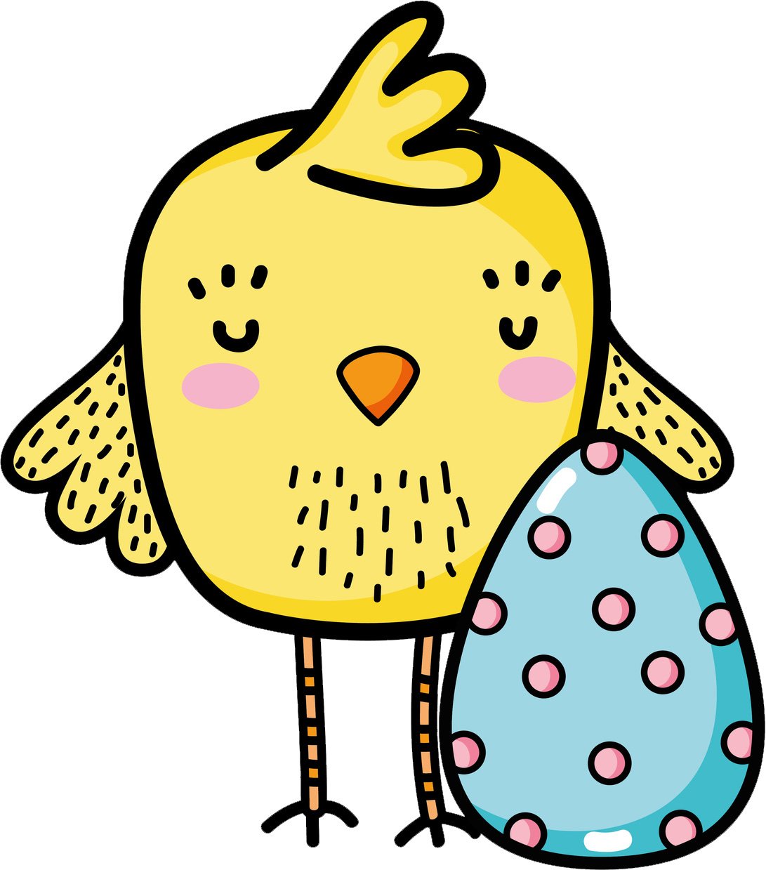 Easter Baby Chick with Egg Cartoon Vinyl Sticker - Waterproof Decal for Laptops, Water Bottles & DIY Crafts - Perfect for Spring Decor, Kids' Rooms & Easter Gifts
