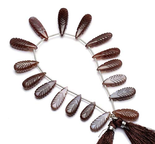 GEMZ 8 Inch Natural Chocolate Brown African Moonstone Pear-Shaped Faceted Briolettes - DIY Jewelry Making Beads for Earrings, Necklaces & Bracelets - Perfect for Boho, Wedding & Handmade Jewelry Designs