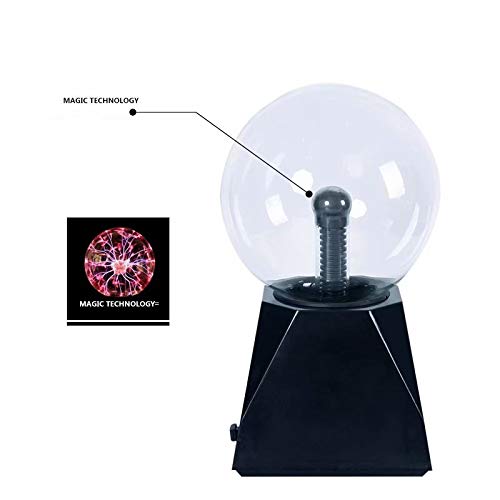 Hooyi 6 Inch Magic Plasma Ball Touch & Sound Sensitive - Lightning Globe Lamp with Nebula Effect, Science Desk Decor, Cool Night Light for Bedroom, Office, Party & STEM Gifts