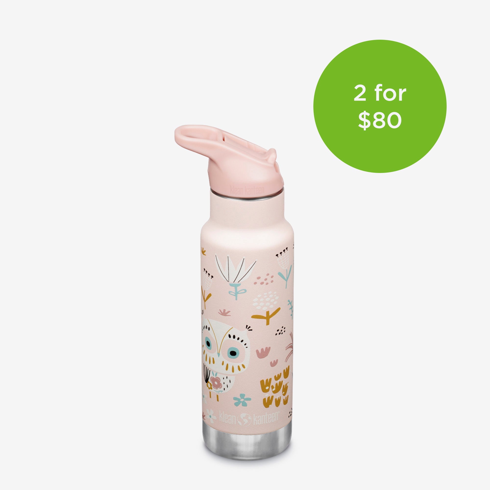 12 oz (355ml) Classic Insulated Water Bottle for Kids with Flip Seal Sport Cap - Leak Proof Stainless Steel Water Bottle for School, Sports & Outdoor Activities