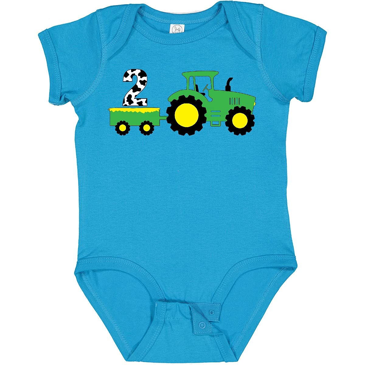 Inktastic Second Birthday Tractor Baby Bodysuit - Cute Farm-Themed Outfit for Toddler's 2nd Birthday Party, Photo Shoot & Everyday Wear