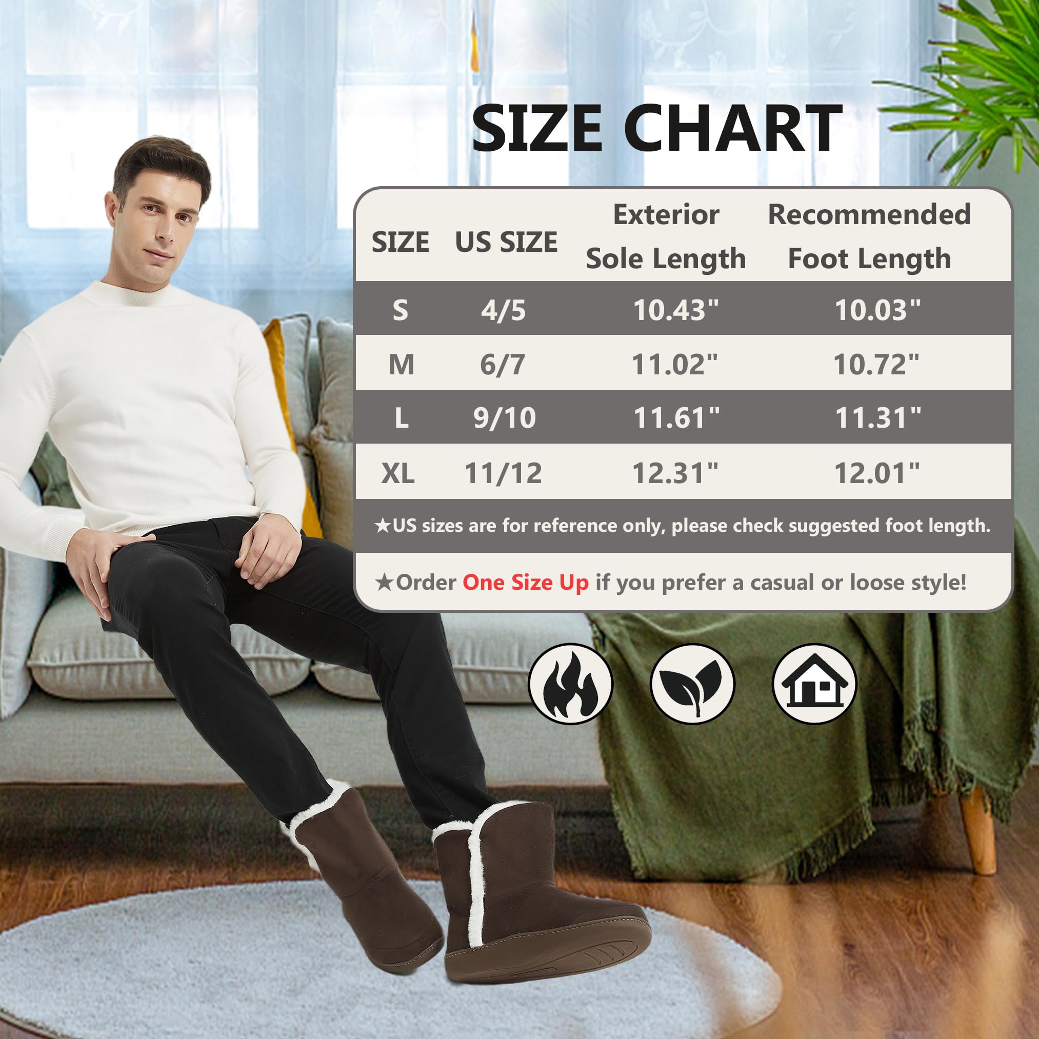 **Men's Winter Memory Foam Slippers - Soft Warm Indoor House Boots for Cozy Home Comfort | Perfect for Lounging & Relaxing**
