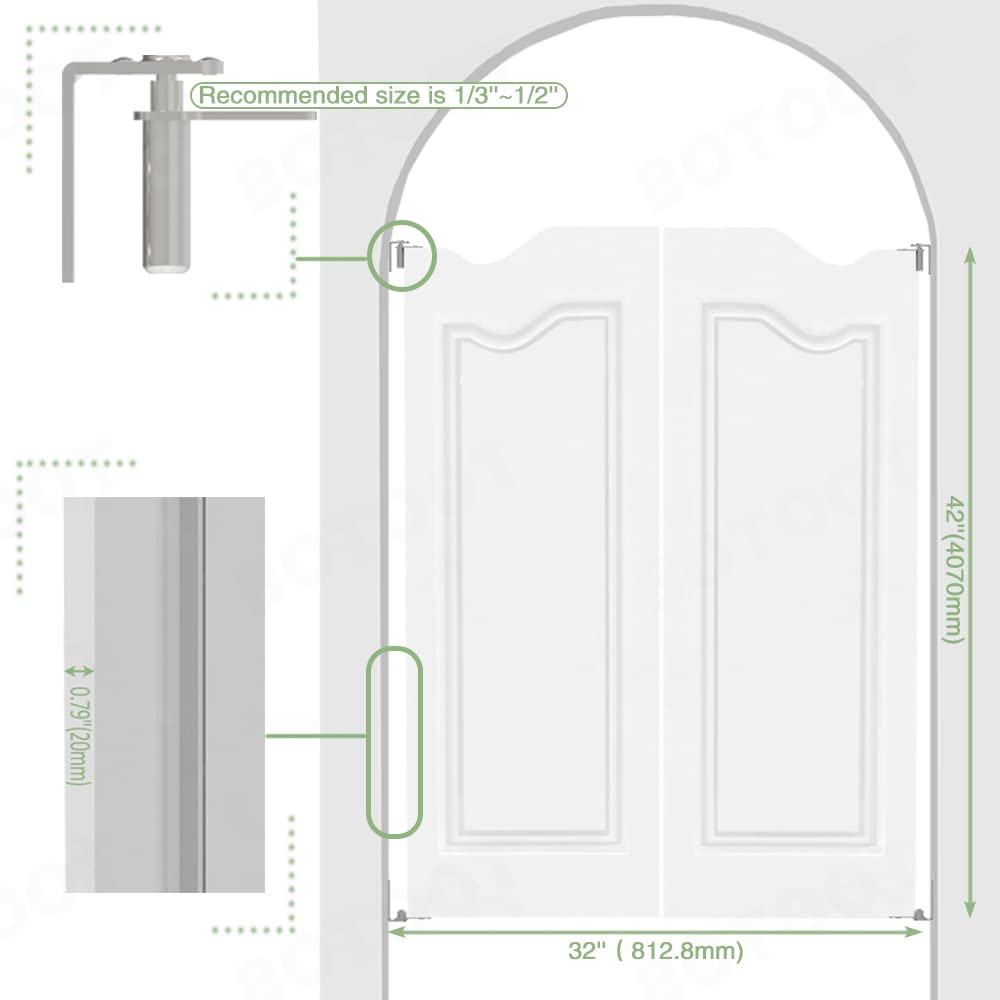 32 Inch White Swinging Door with Horizontal Stripe Wave Top - Two-Way Opening for Coffee Bars, Kitchens & Bathrooms - Fits 24/30/32/36 Inch Widths - Perfect for Commercial Spaces & Home Renovations