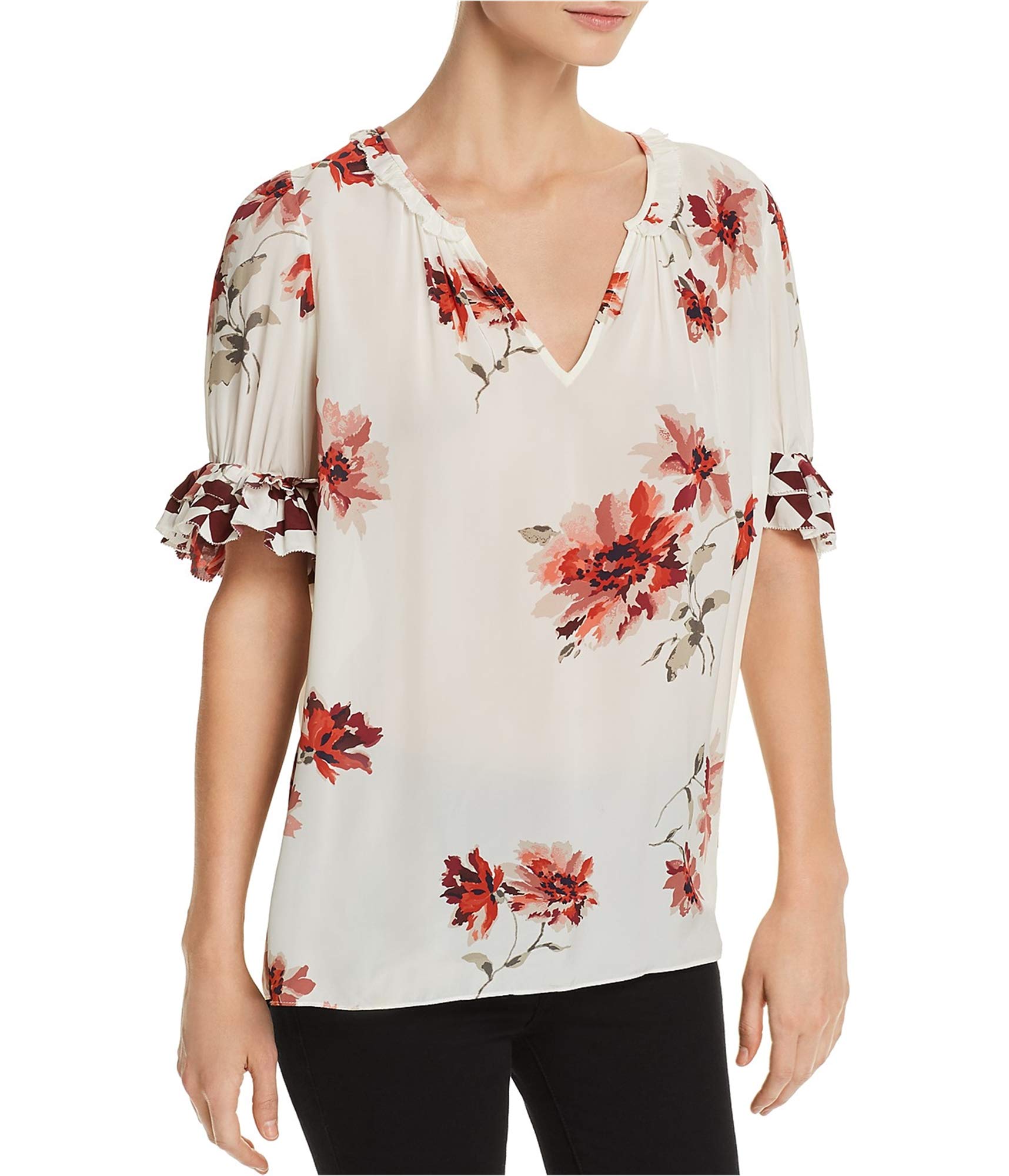 Joie Women's Floral Pullover Blouse - Elegant Long Sleeve Tunic Top for Casual Wear, Office & Spring Outfits