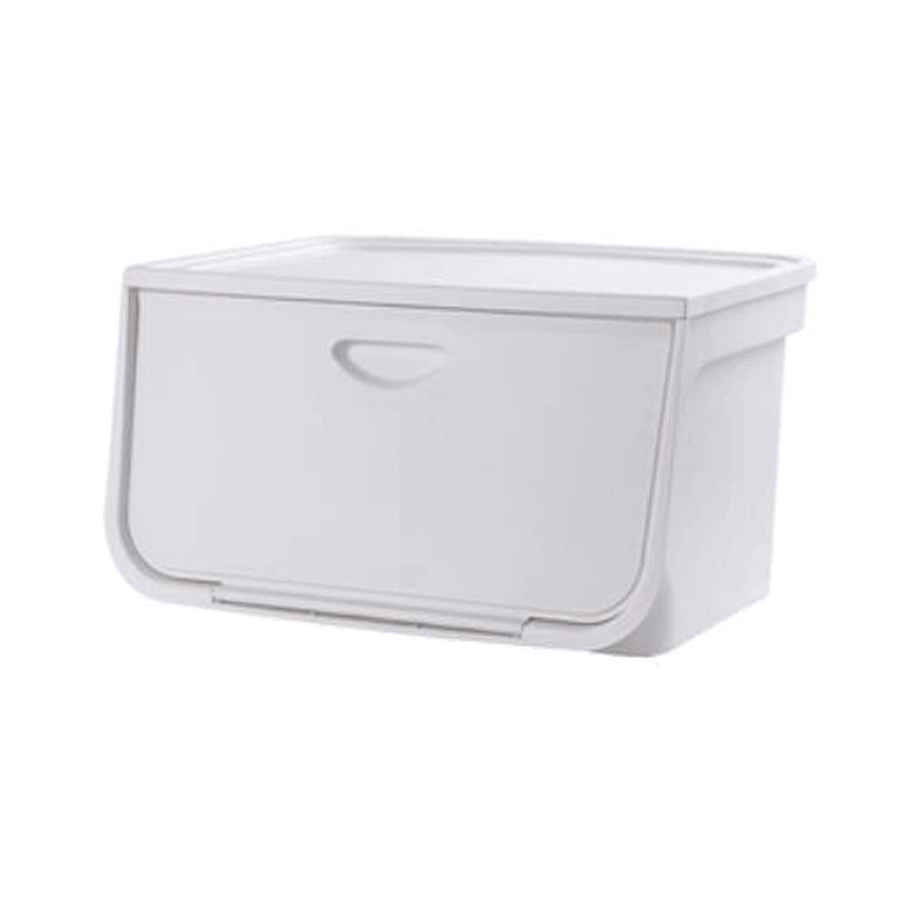 WOCOYO Front-Opening Plastic Storage Box - Large Capacity Foldable Organizer for Toys, Clothes & Snacks | Square/Rectangular Design in Small & Large Sizes | Perfect for Kids' Room, Closet & Pantry Organization