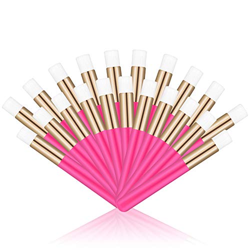 20 Pcs Hot Pink Eyelash Extension Shampoo Brush Set - Soft Lash Cleanser & Blackhead Remover Tool for Eyelash Extensions Care - Perfect for Salon, Spa & Home Use