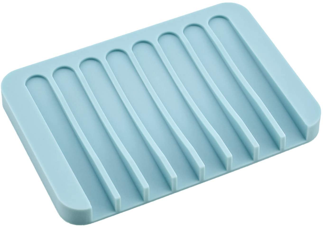 JESEBROD Silicone Soap Holder Tray with Drain Holes - Mint Green Bathroom Shower Soap Dish Organizer for Bar Soap Storage | Perfect for Kitchen, Bathroom & Travel Use